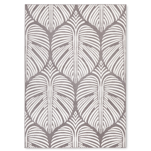 TOMMY BAHAMA Lanai Palm Leaves Indoor Outdoor Area Rug Dark Grey/Ivory & Reviews Wayfair
